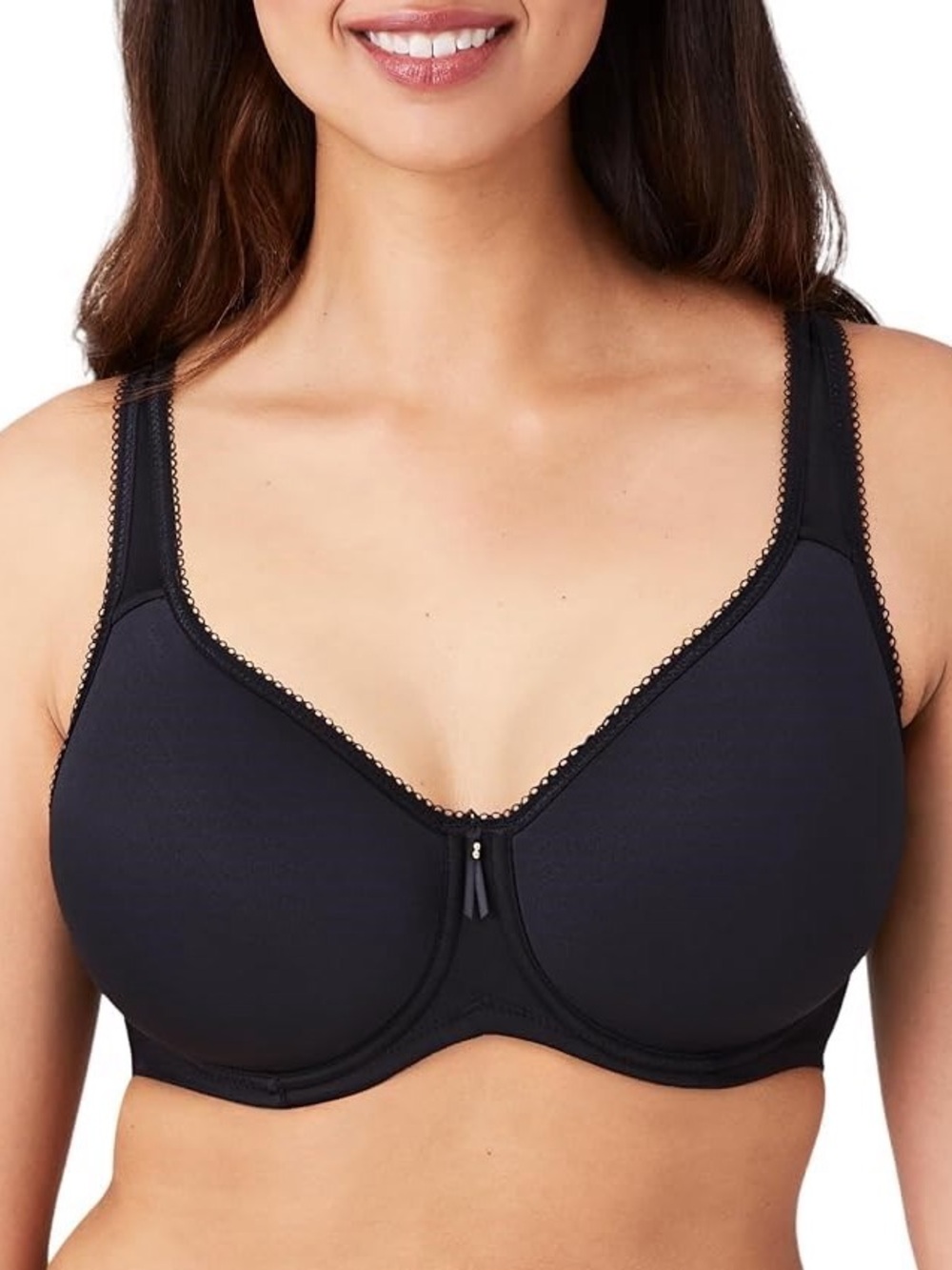 NWT Wacoal Womens T-shirt bra black support style 853192T full coverage 34DDD